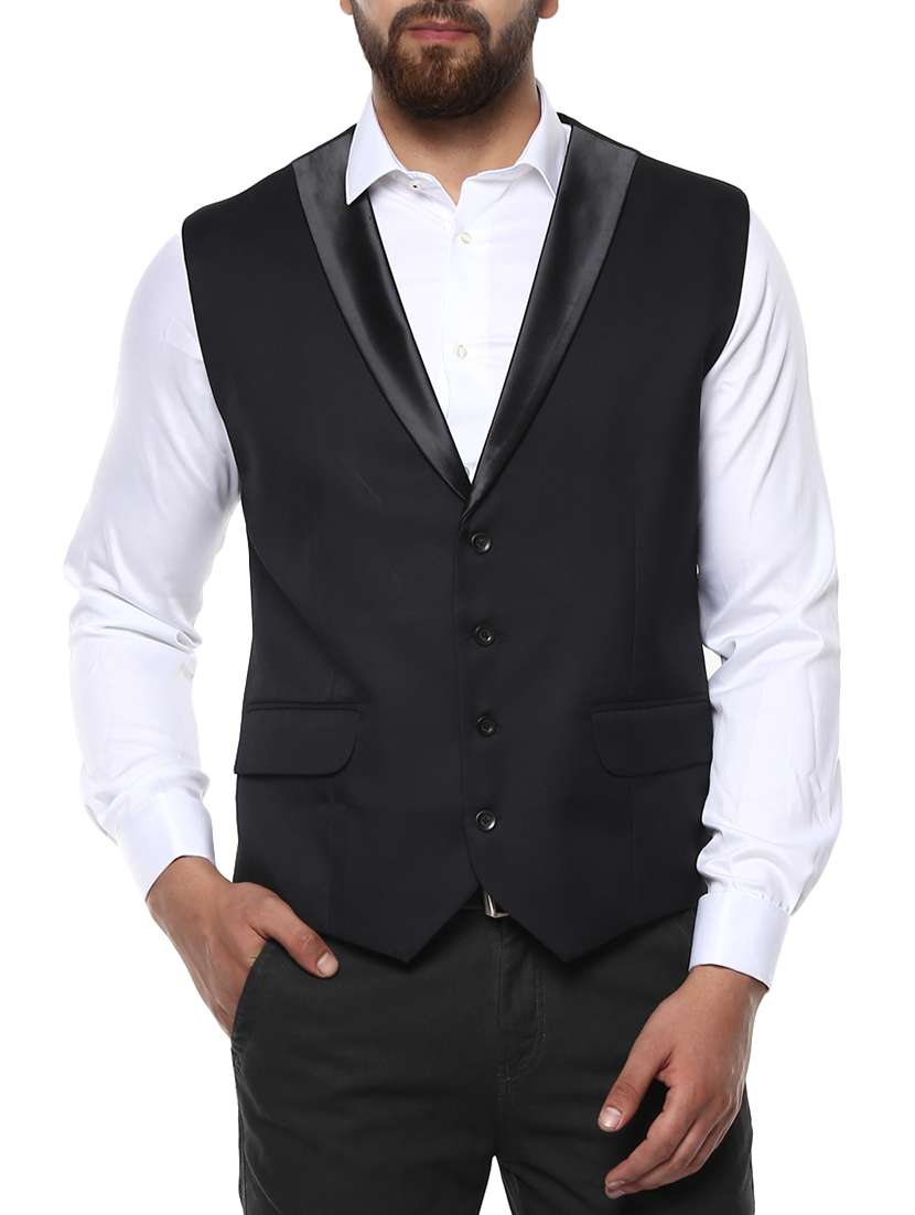black cotton waist coat