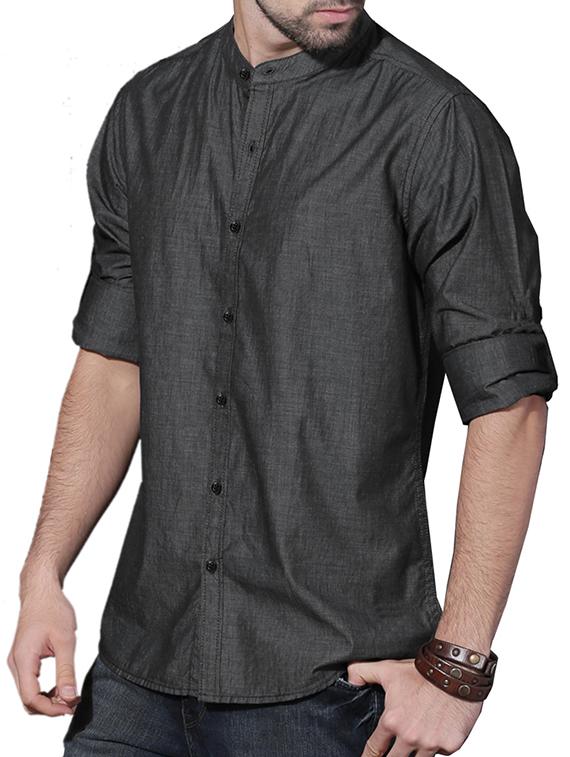 grey cotton casual shirt - 15049537 -  Standard Image - 1