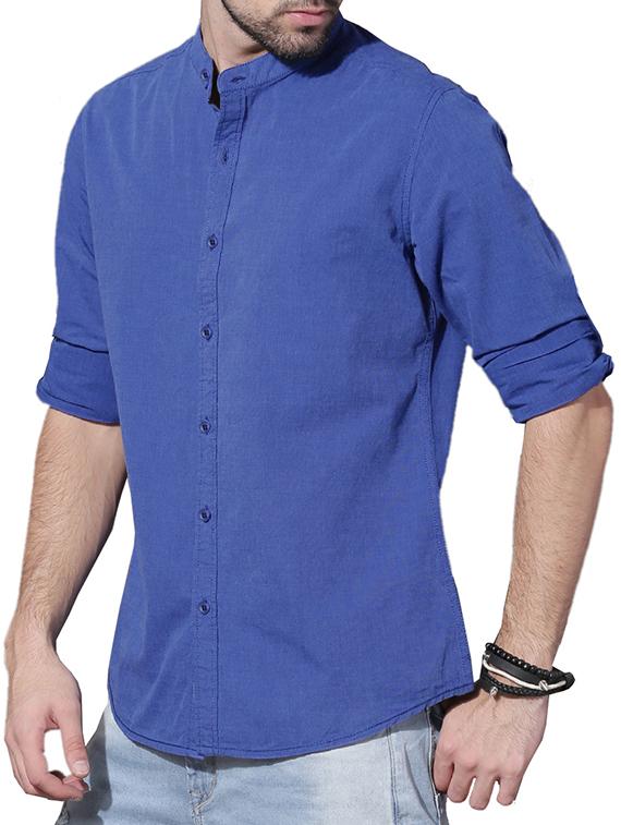 blue cotton casual shirt - 15049538 -  Standard Image - 1