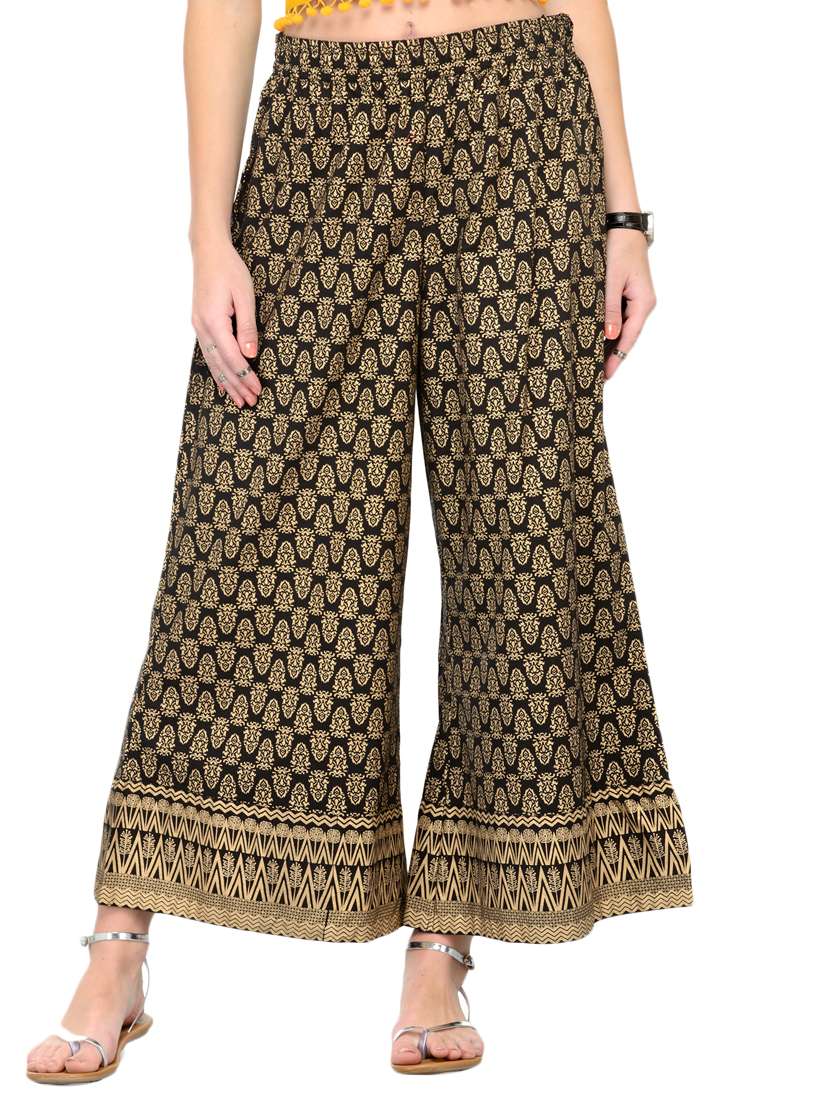 black viscose palazzos