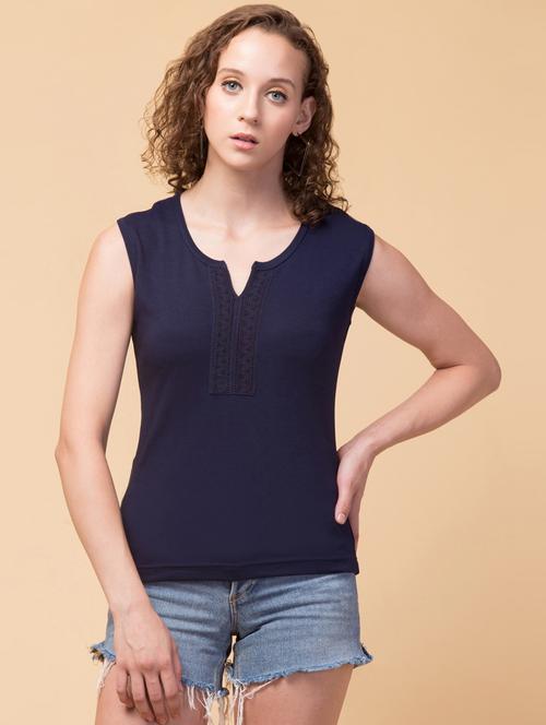 women's straight notch neck top - 15051943 -  Standard Image - 0