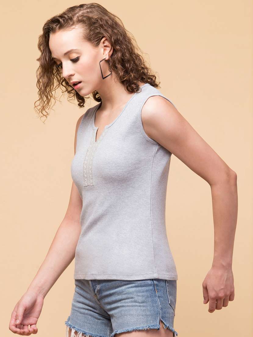 women's straight notch neck top - 15051945 -  Standard Image - 1