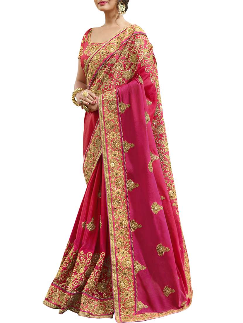 zari embroidered saree with blouse