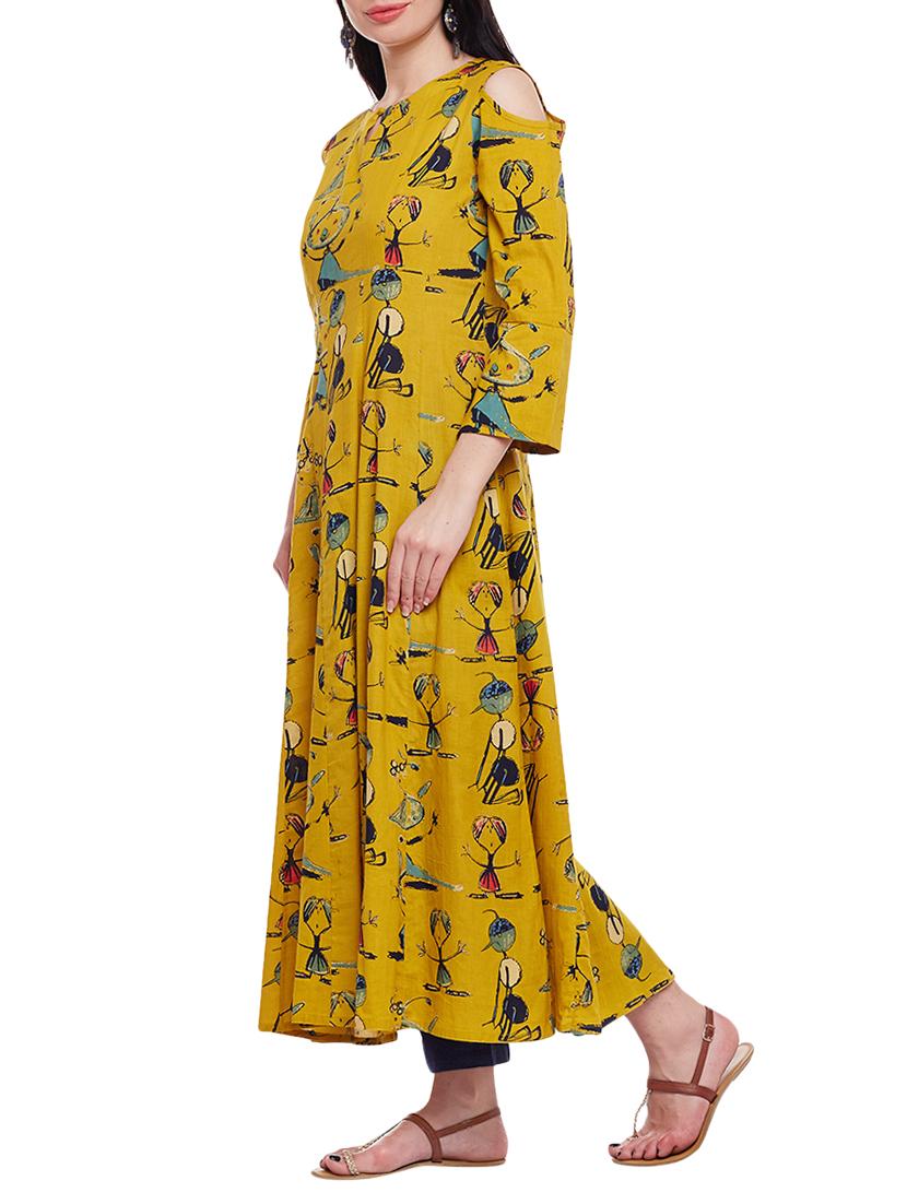 anarkali cold sleeves kurta - 15056047 - Standard Image - 1