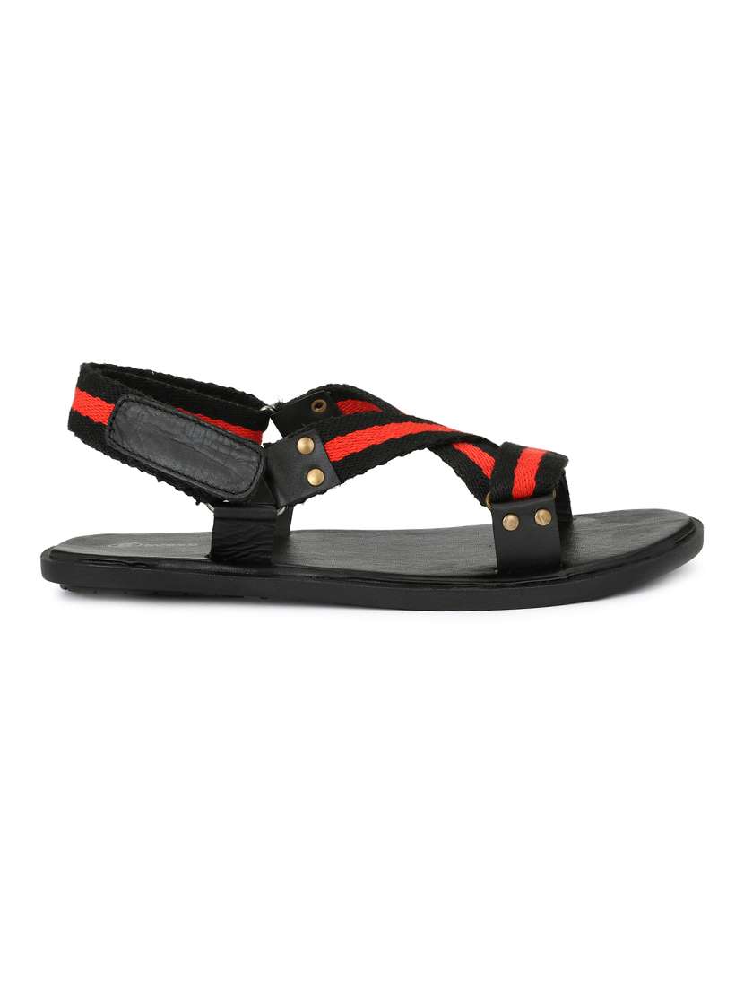 black faux leather back strap sandals - 15058662 -  Standard Image - 1