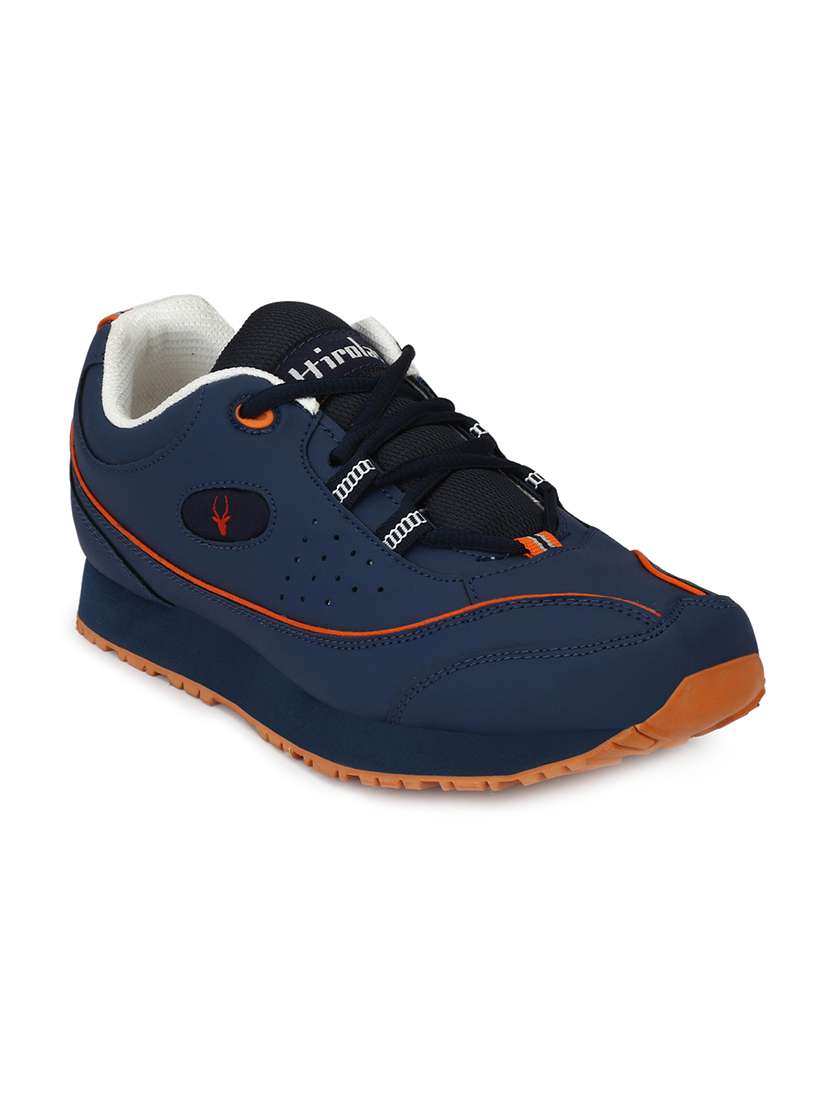 blue lace up sport shoe