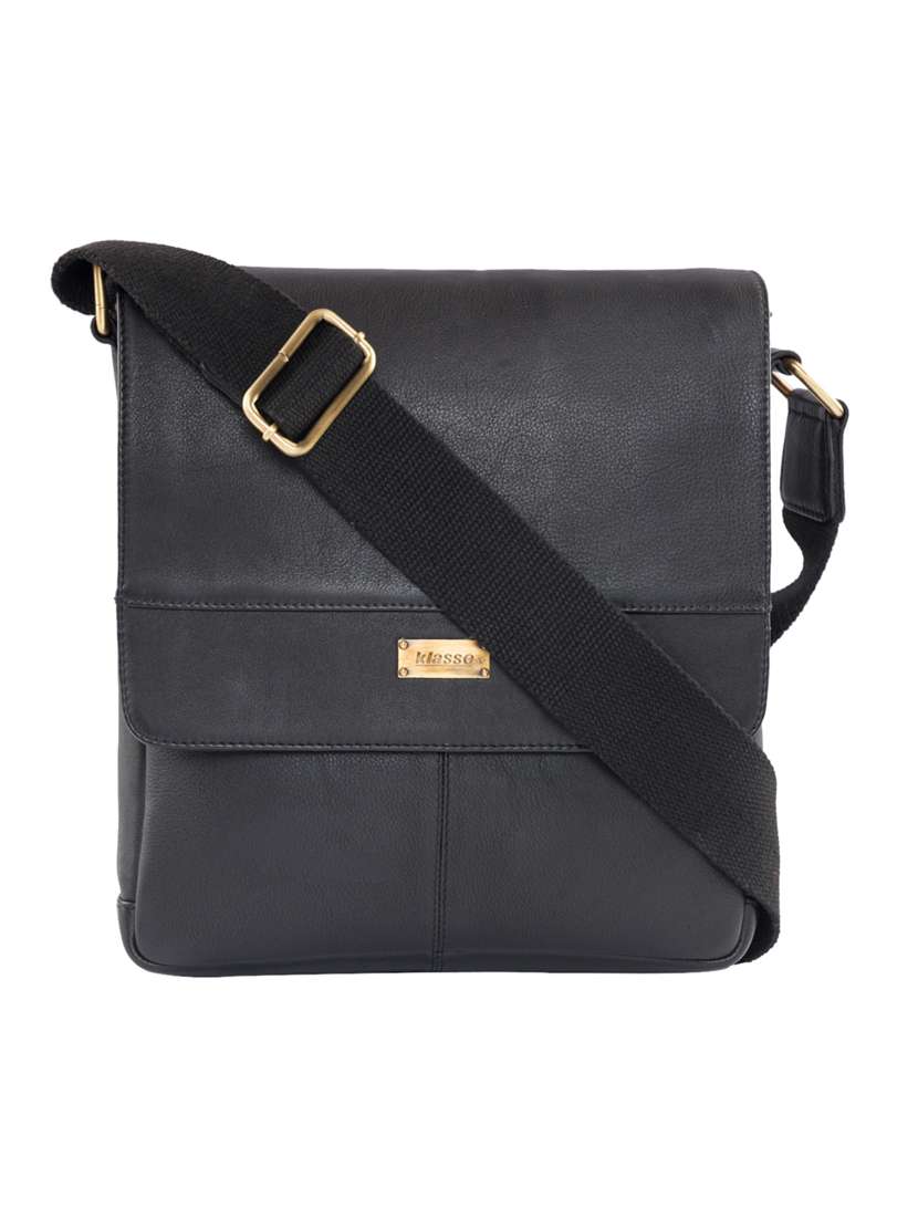 black leather messengerbag