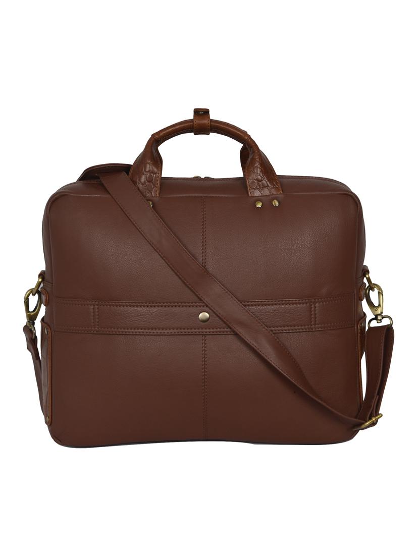 brown leather laptopbag - 15059414 -  Standard Image - 1