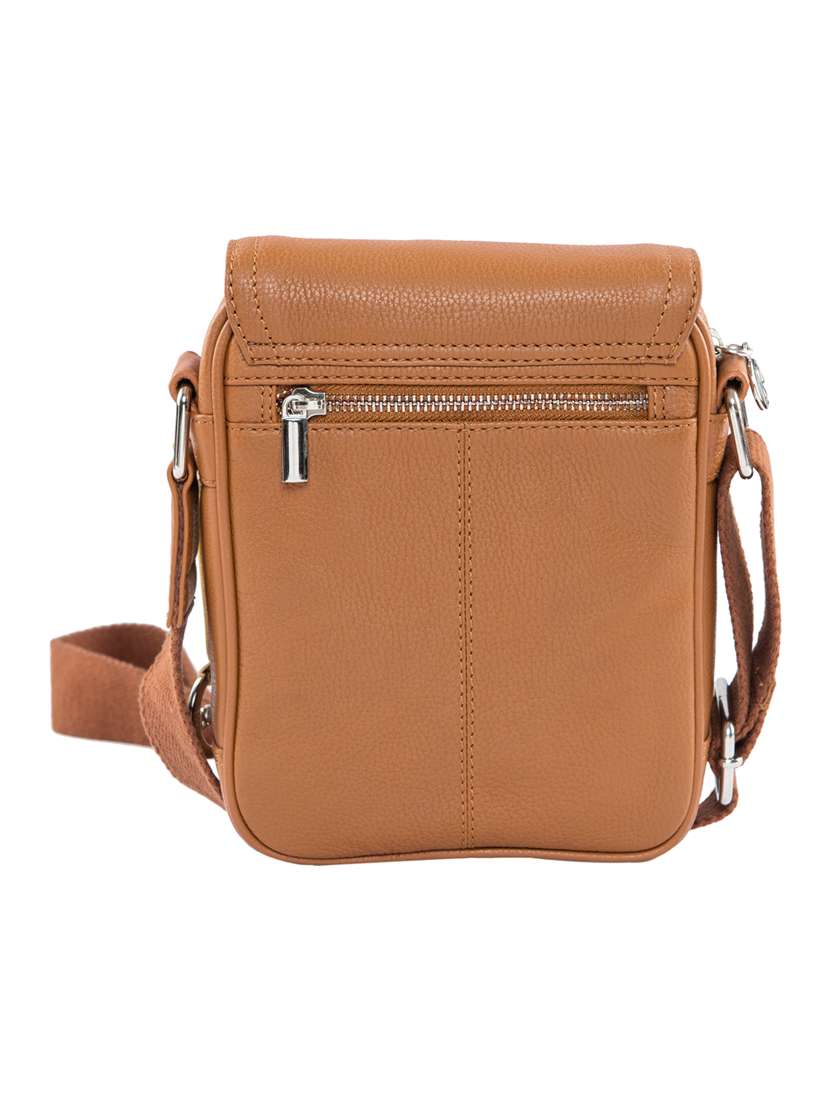 tan leatherette (pu) messengerbag - 15059417 -  Standard Image - 1