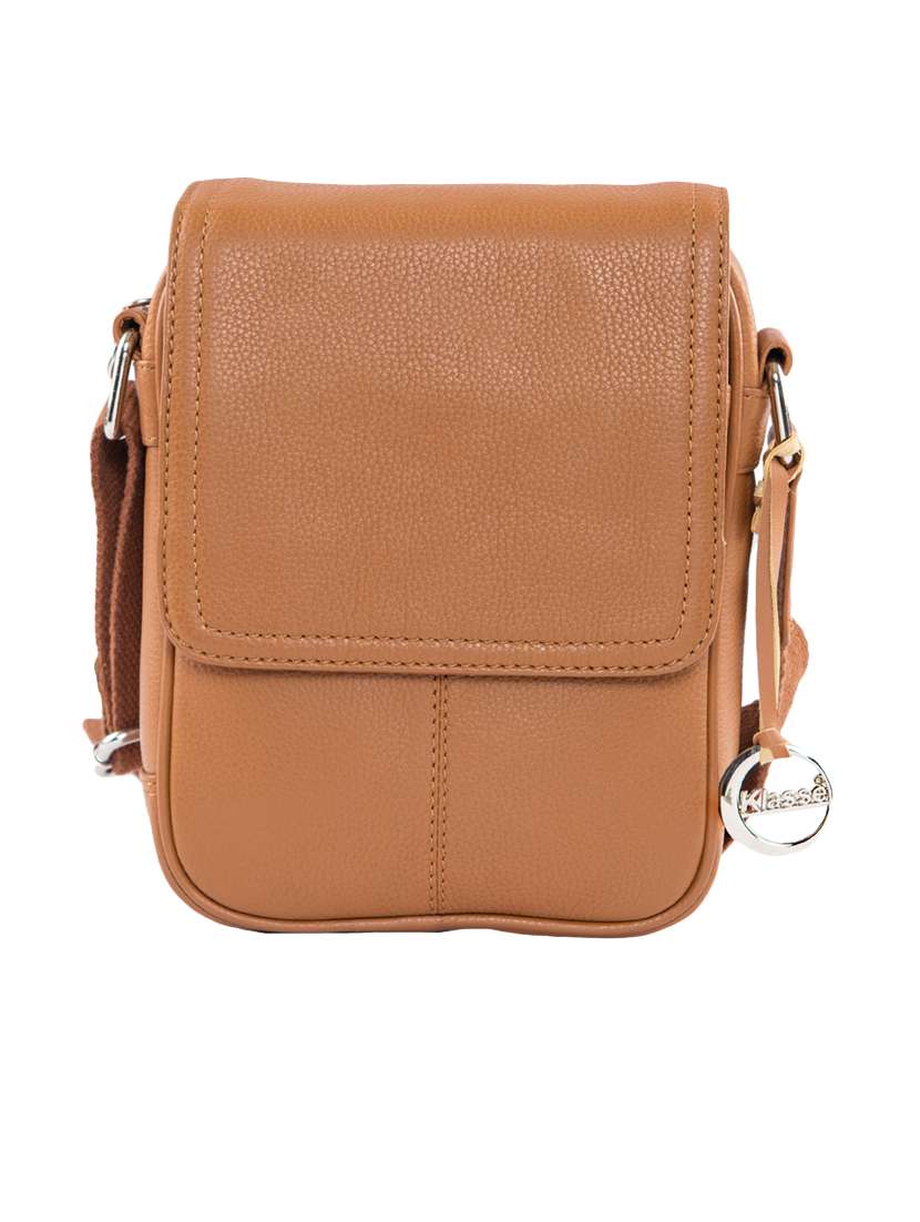 tan leatherette (pu) messengerbag - 15059417 -  Standard Image - 4