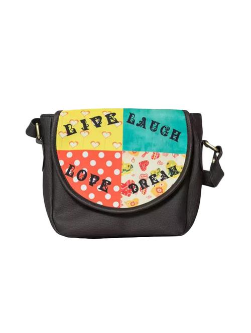 black leatherette (pu) sling bag - 15059605 -  Standard Image - 0