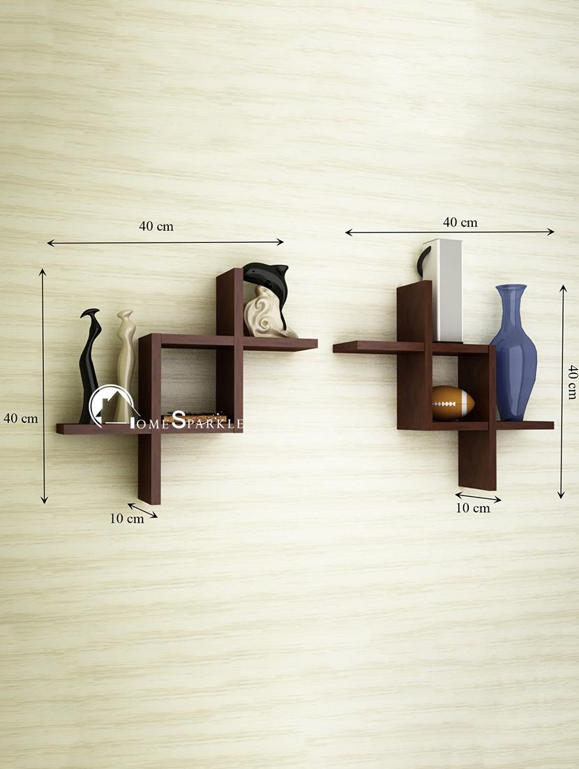 Set Of 2 Zig Zag Wall Shelf