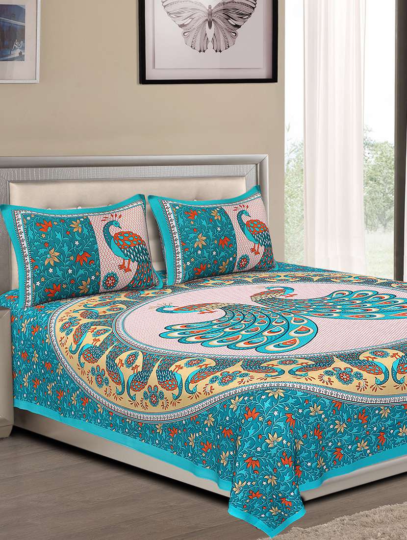 polycotton double bedsheet with 2 pillow covers