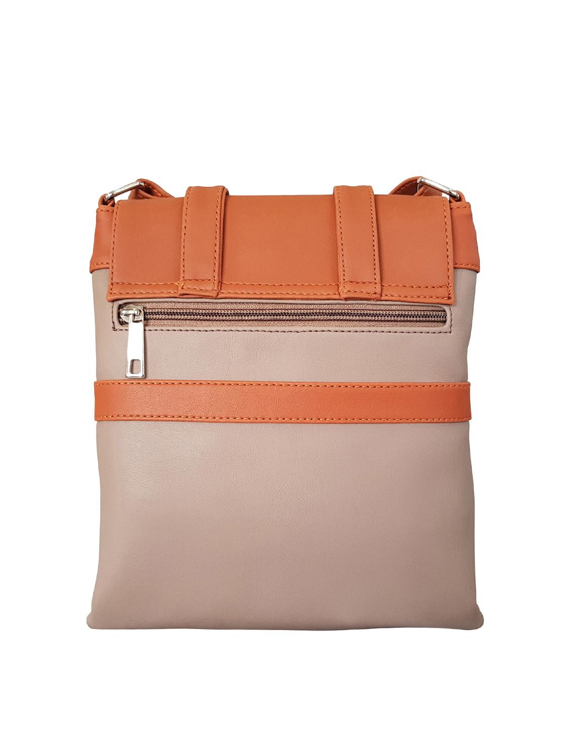 brown leatherette (pu) regular sling bag - 15067531 - Standard Image - 1