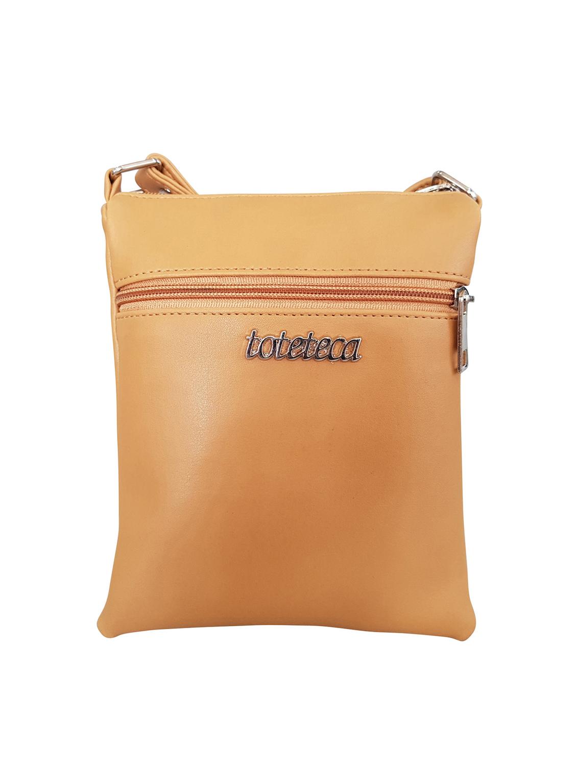 beige leatherette (pu) regular sling bag - 15067532 -  Standard Image - 1