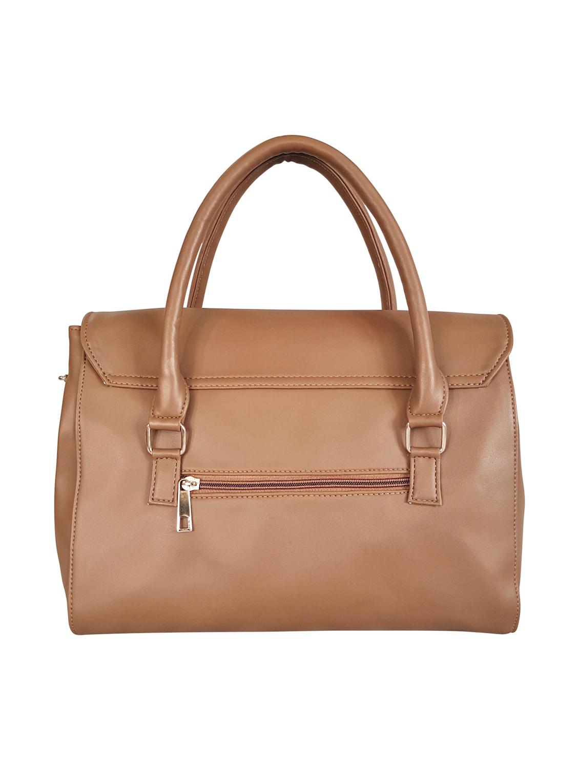 brown leatherette (pu) regular handbag - 15067534 - Standard Image - 1
