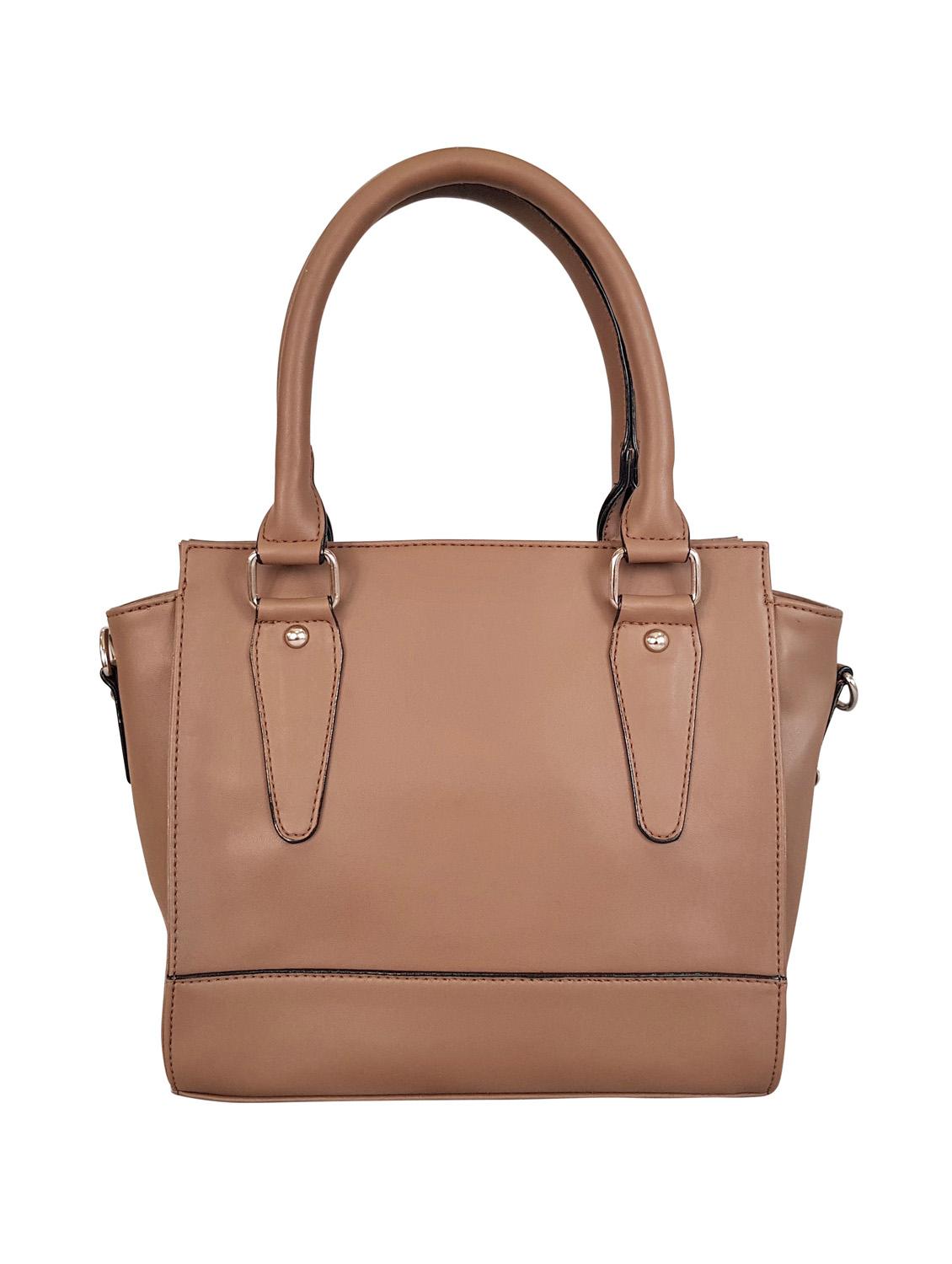 brown leatherette (pu) regular handbag - 15067535 - Standard Image - 1
