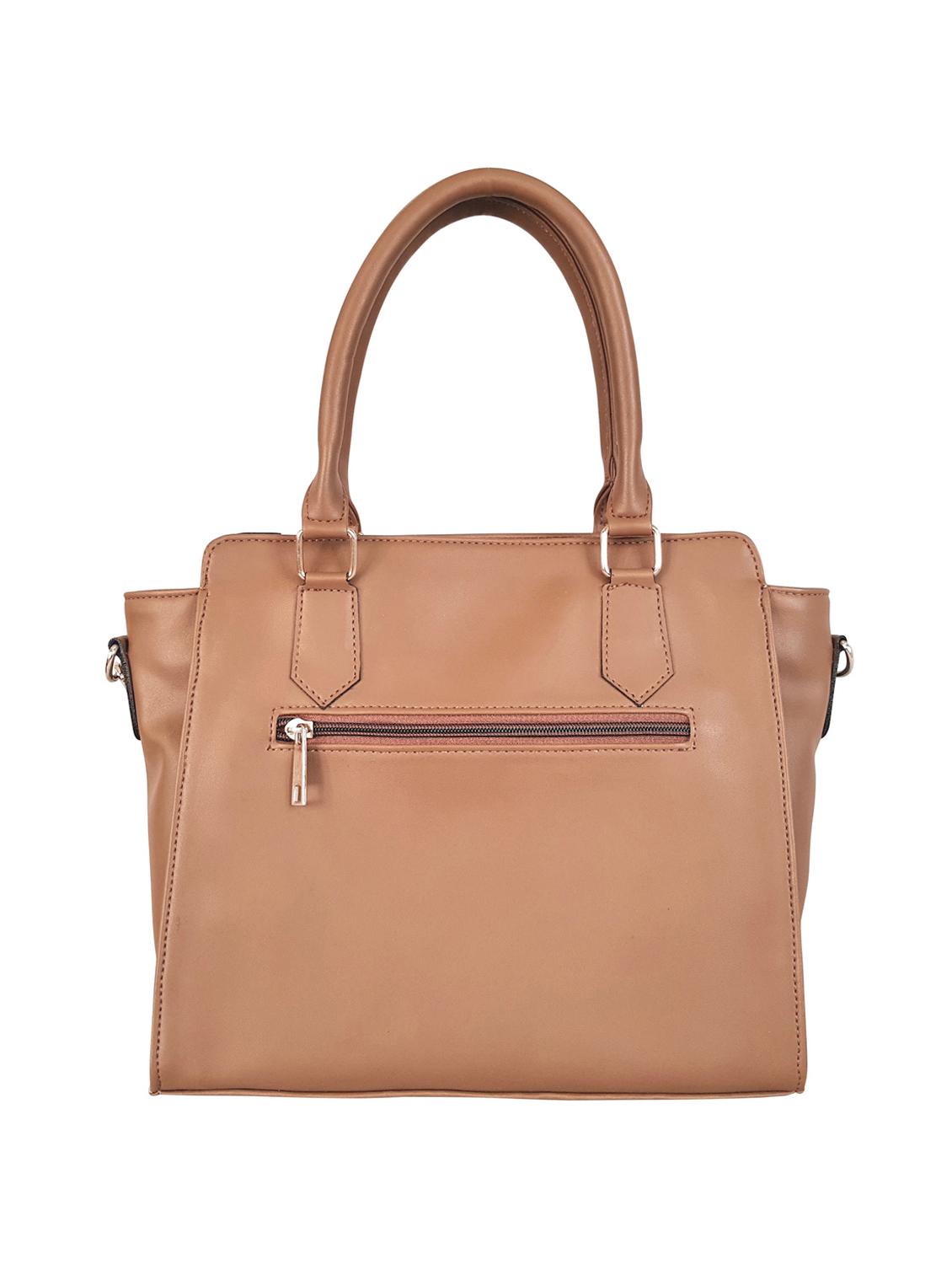 brown leatherette (pu) regular handbag - 15067536 -  Standard Image - 1