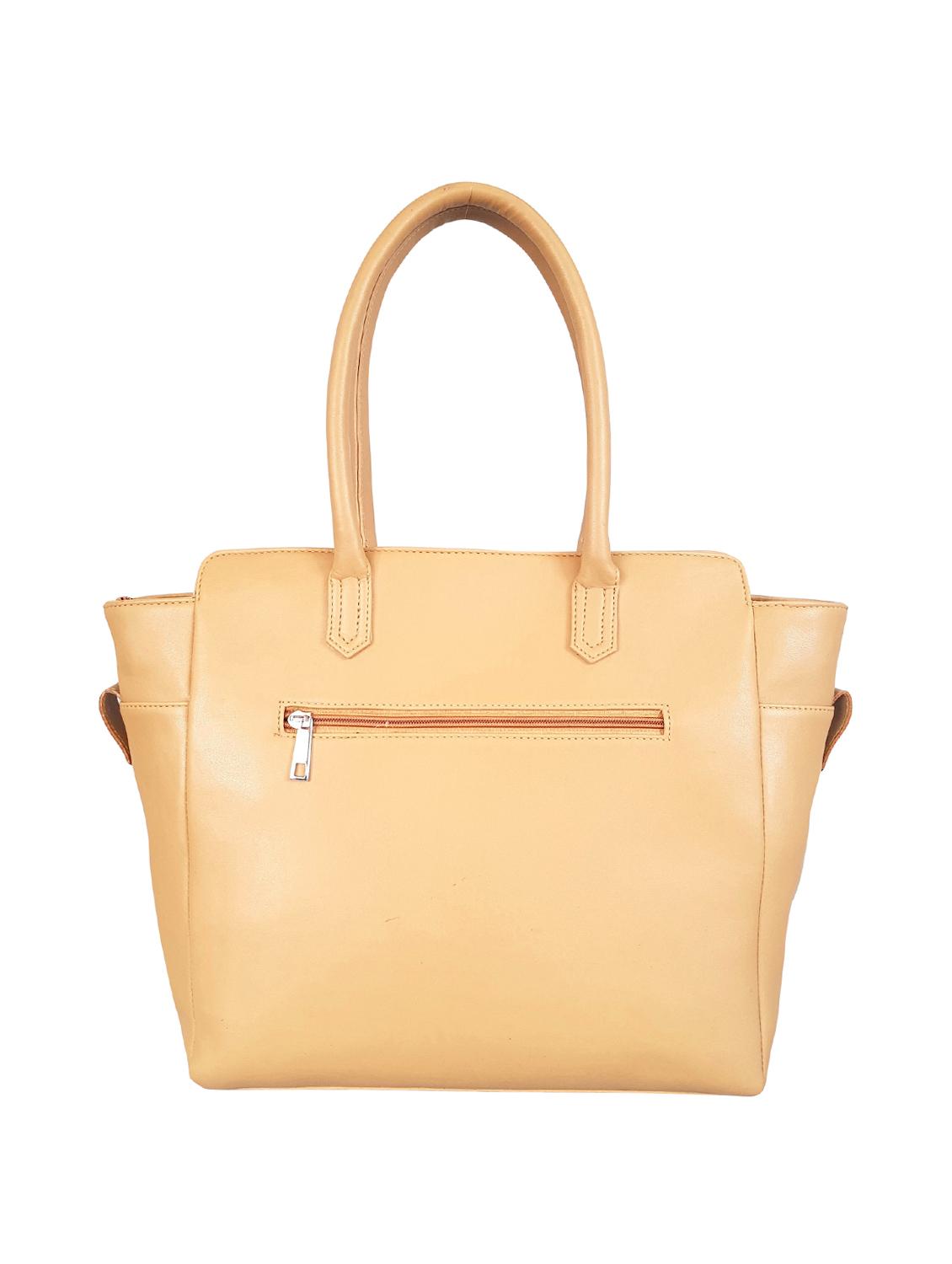 beige leatherette (pu) regular handbag - 15067539 -  Standard Image - 1