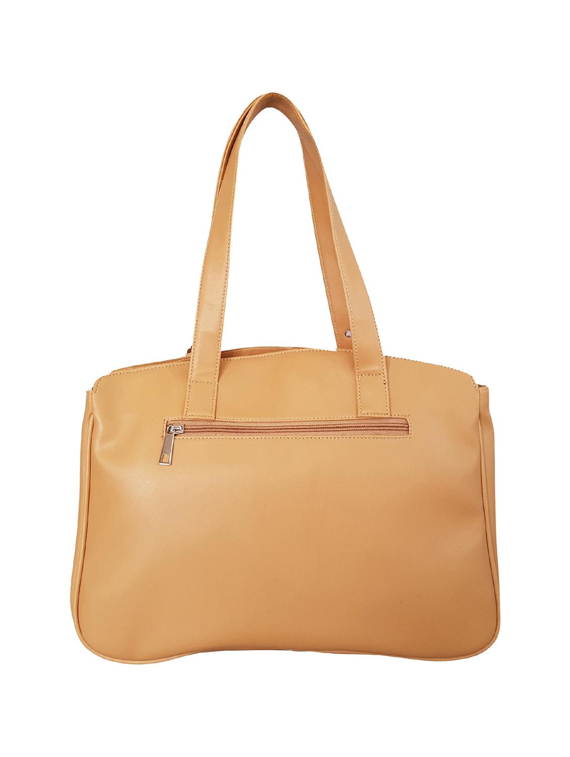beige leatherette (pu) regular handbag - 15067540 - Standard Image - 1