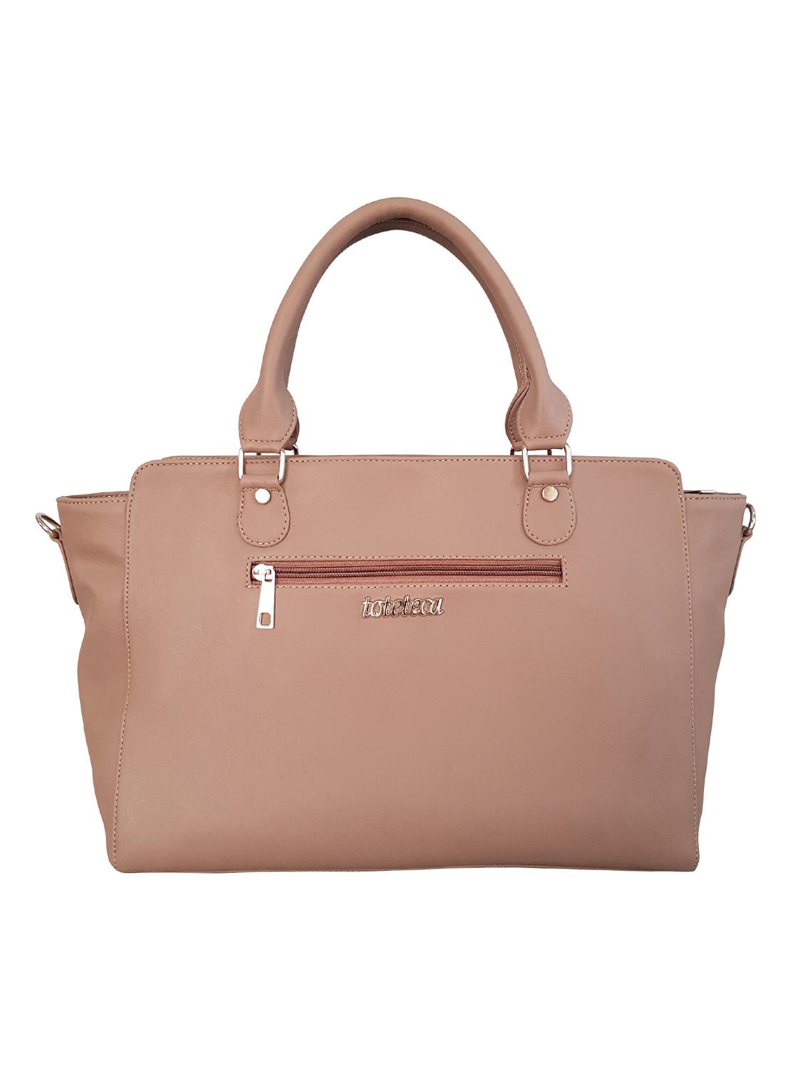 beige leatherette (pu) handbag - 15067543 - Standard Image - 1