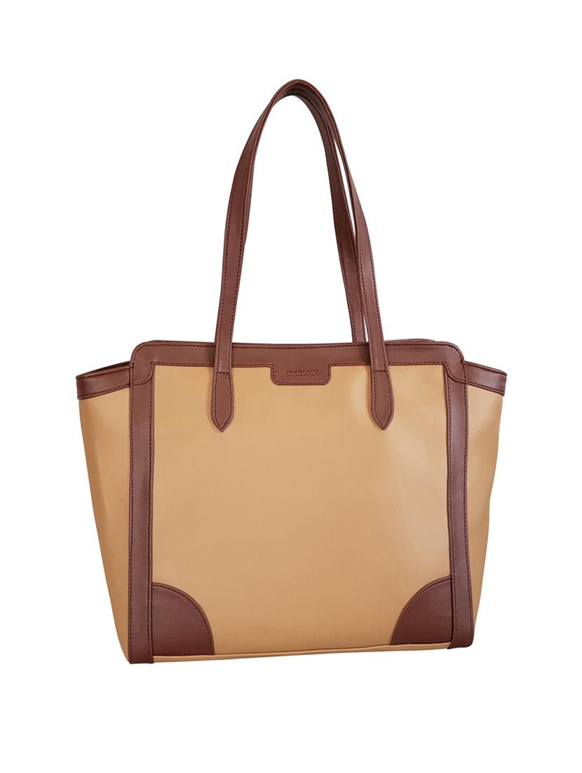 beige leatherette regular handbag - 15067625 - Standard Image - 1