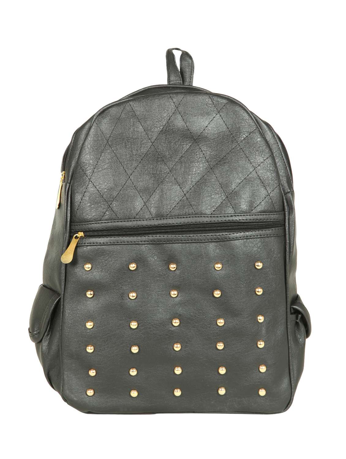 black leatherette  fashion backpack