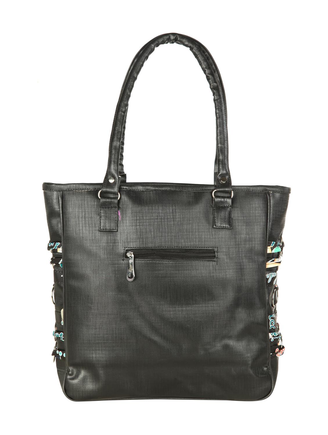 black leatherette regular handbag - 15068515 - Standard Image - 1