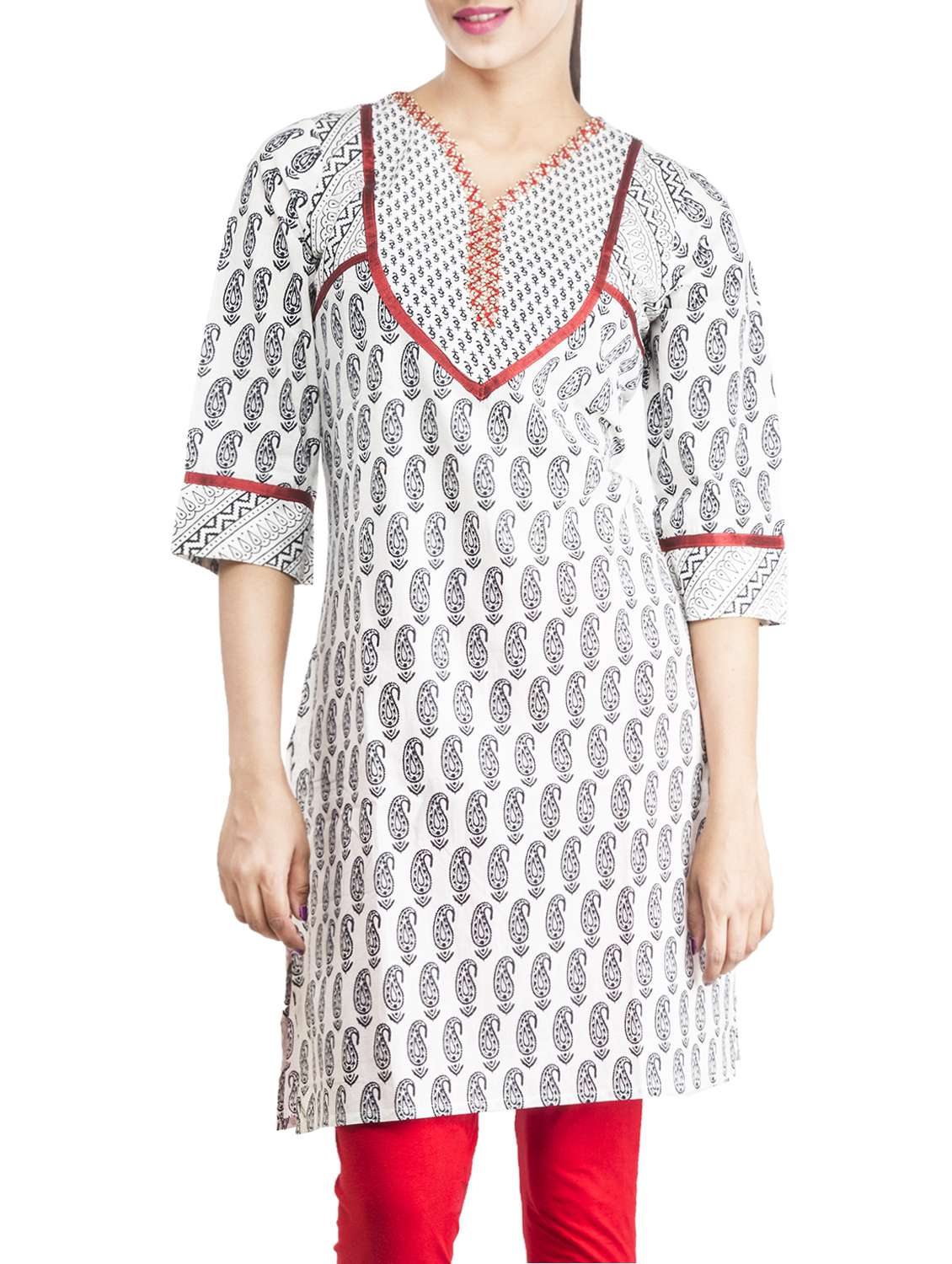 white cotton straight kurta