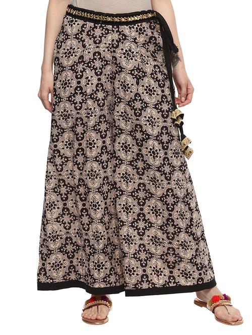 black cotton palazzos - 15069375 - Standard Image - 0