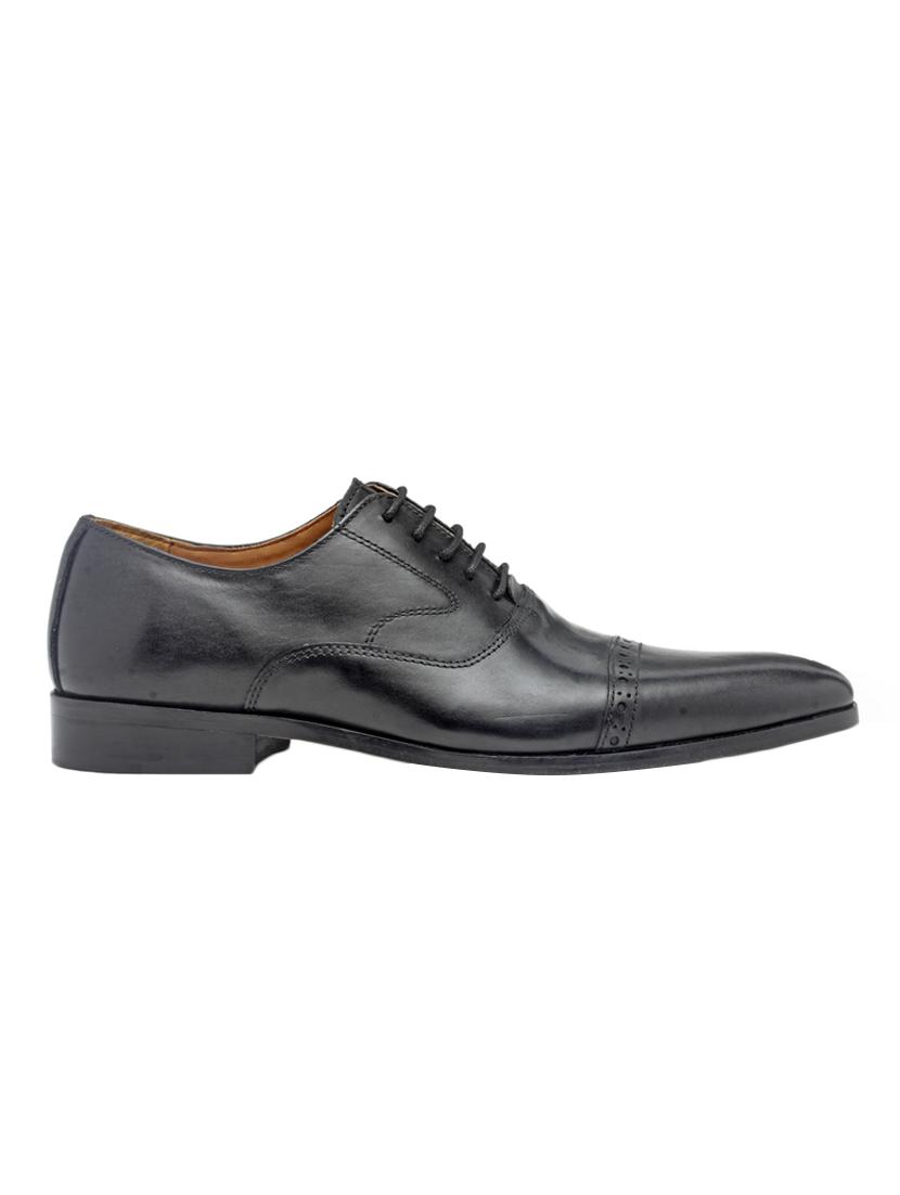black leather lace-up oxford - 15069747 - Standard Image - 1