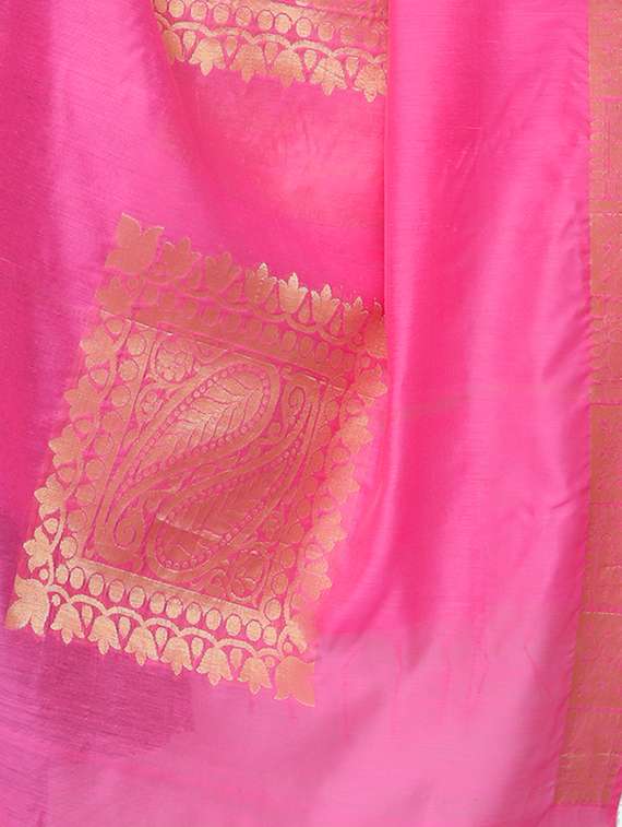 pink chanderi dupatta - 15070479 -  Standard Image - 1