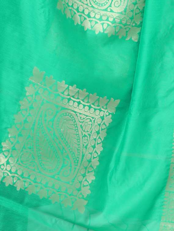 green chanderi dupatta - 15070481 -  Standard Image - 1