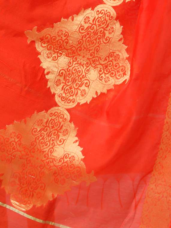 orange chanderi dupatta - 15070495 - Standard Image - 1