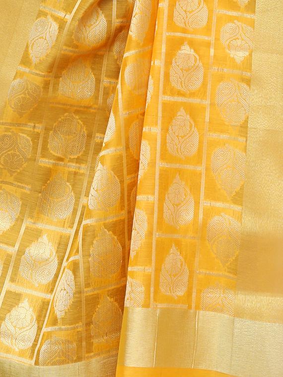 yellow banarasi dupatta - 15070800 - Standard Image - 1