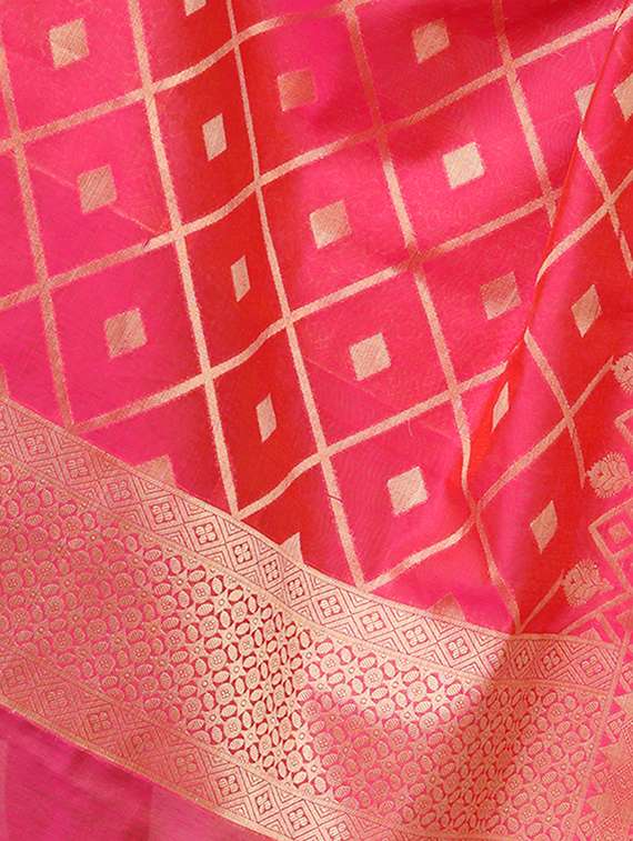 pink banarasi dupatta - 15070811 -  Standard Image - 1