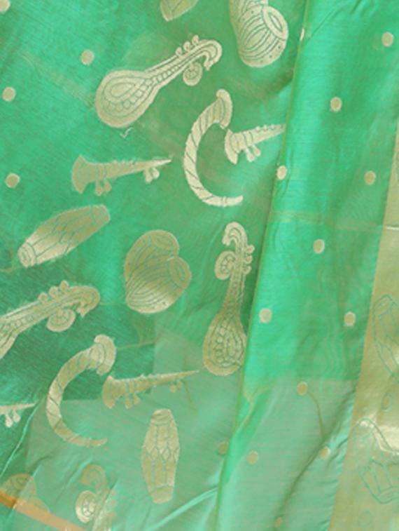 green banarasi dupatta - 15070813 -  Standard Image - 1