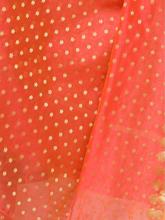 orange banarasi dupatta - 15070845 - Standard Image - 1