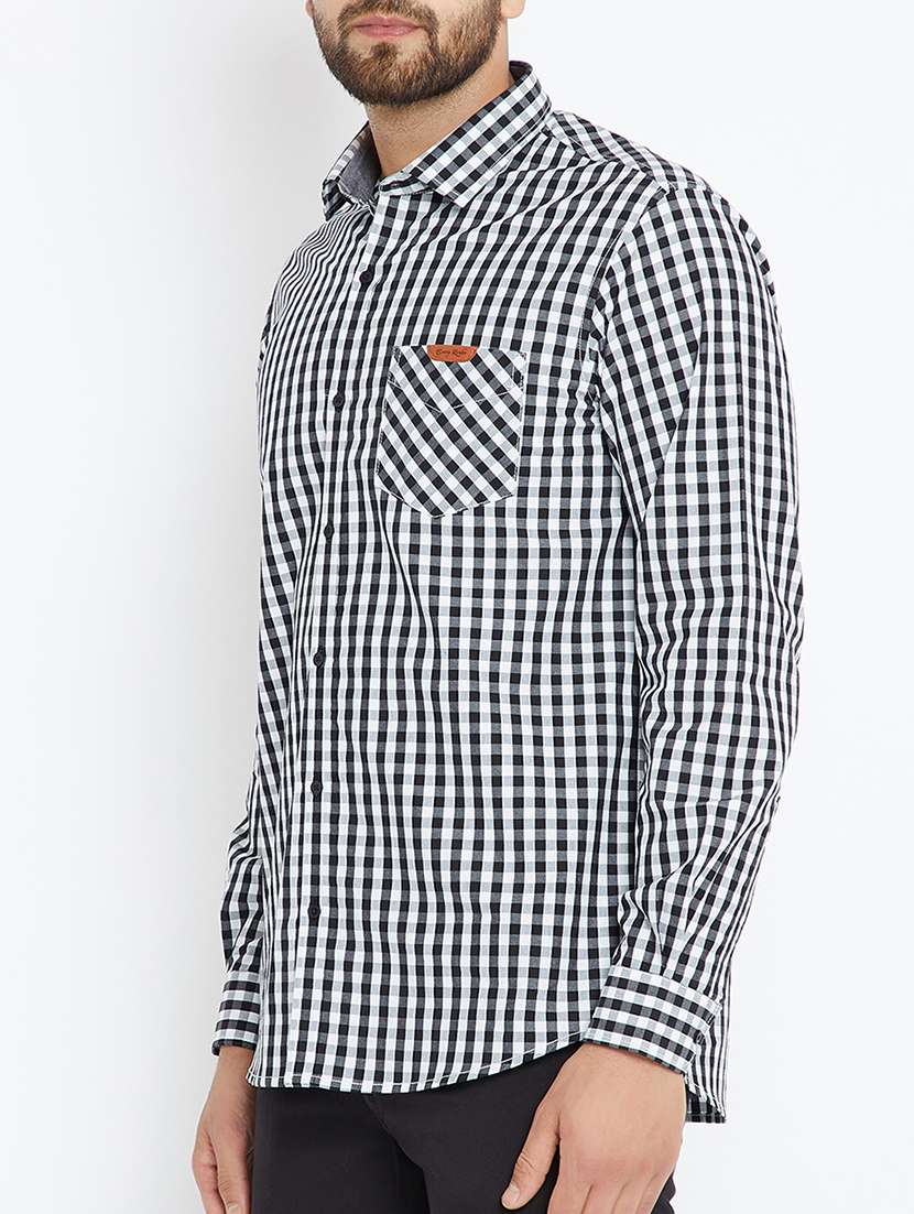 black cotton casual shirt - 15072934 - Standard Image - 1