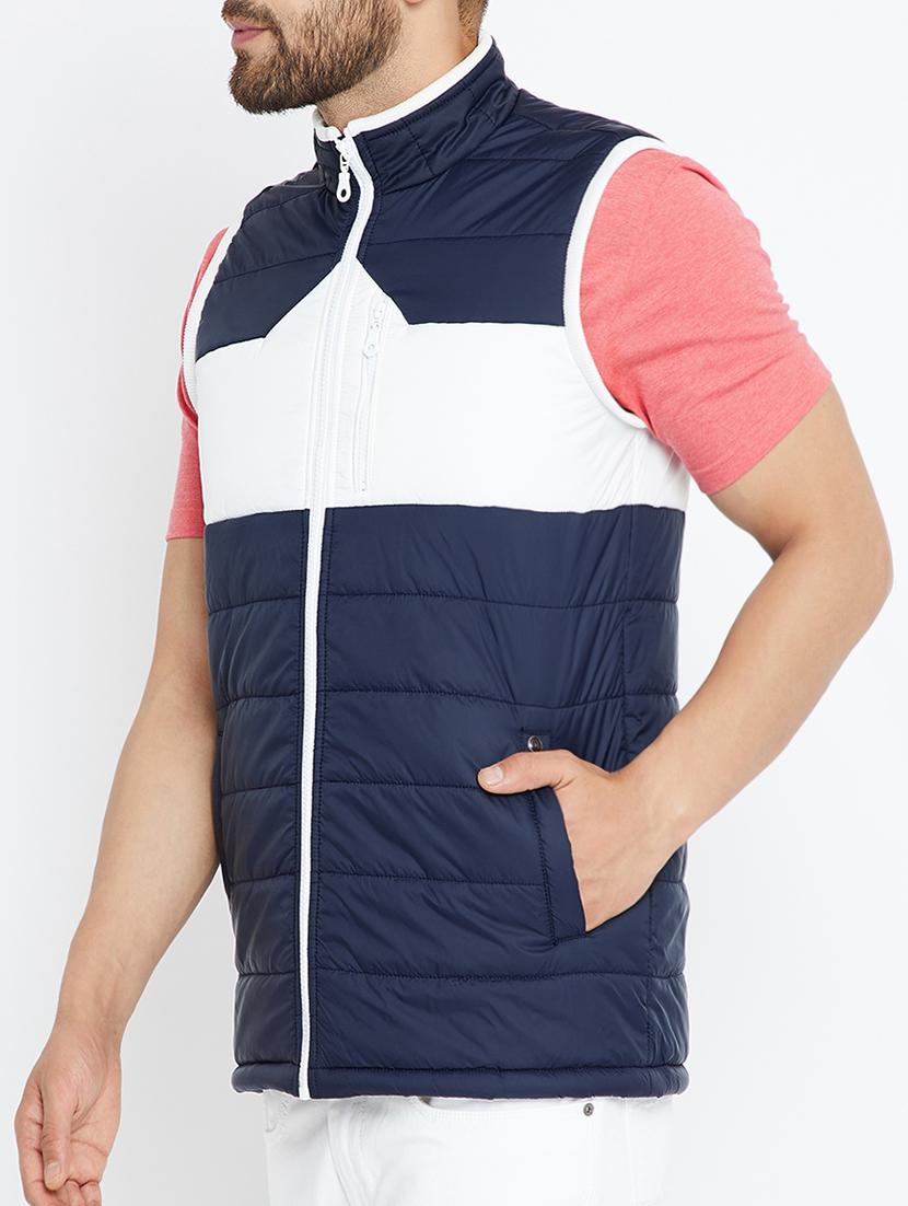 navy blue polyester puffer jacket - 15072969 - Standard Image - 1