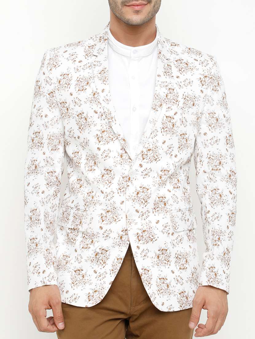 white cotton casual blazer