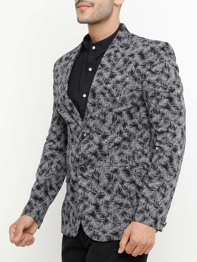 Buy online Black Cotton Casual Blazer from Blazers for Men by Showoff