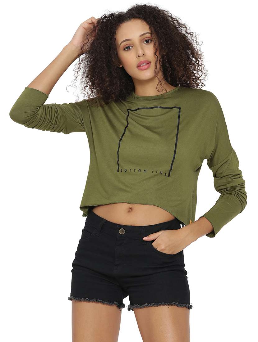 women's front print crew neck t-shirt