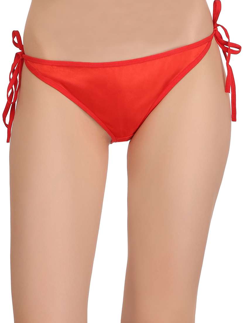 red polyester bikini panty