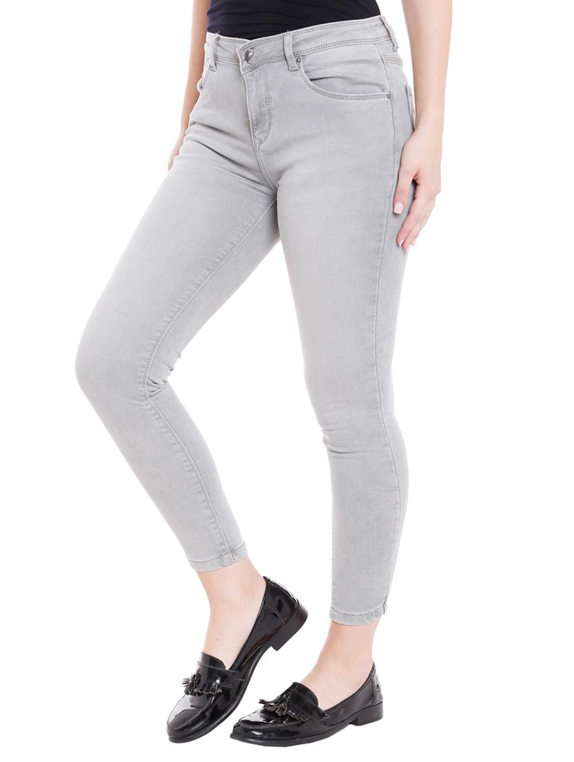 solid grey denim jeans - 15075668 - Standard Image - 1