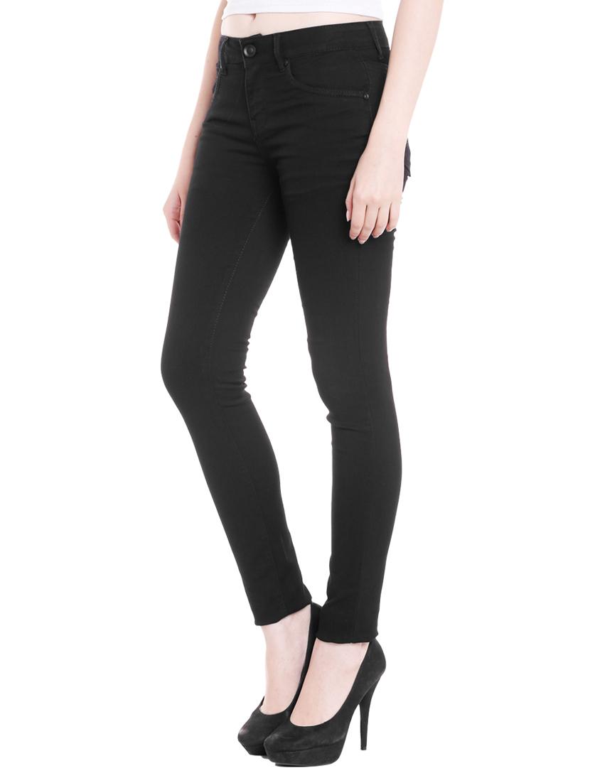 solid black denim jeans - 15075684 - Standard Image - 1