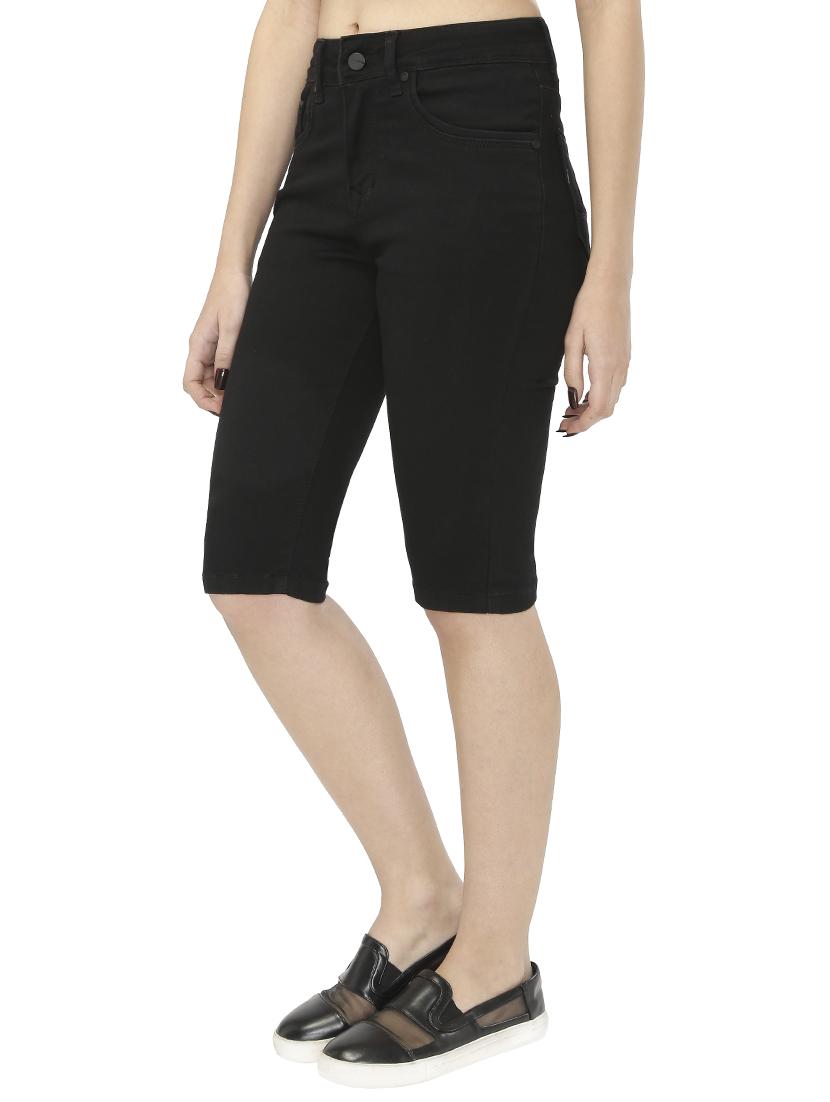 black denim  shorts - 15075713 -  Standard Image - 1