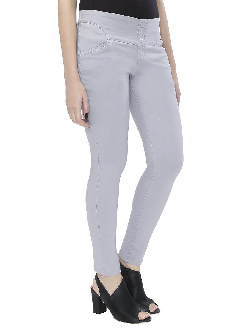 grey cotton blend jeggings - 15075758 -  Standard Image - 1