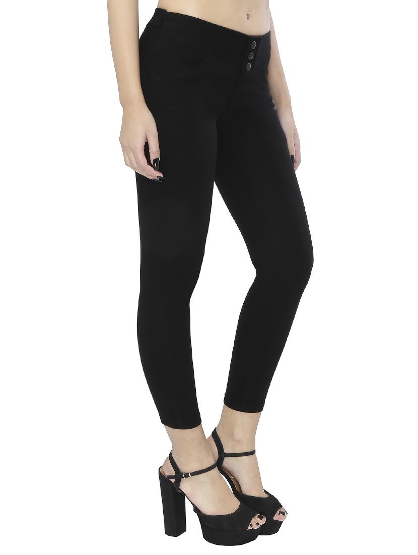 black cotton blend jeggings - 15075759 -  Standard Image - 1