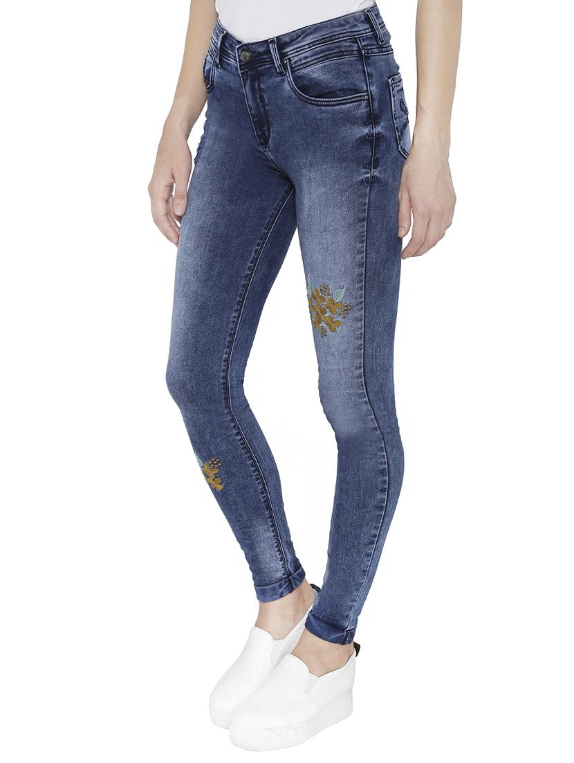 solid blue denim jeans - 15075795 - Standard Image - 1